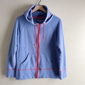 Eddie Bauer • Hoodie Sweater Jacket, Zipper Front, Blue and‎ Red, Size Medium